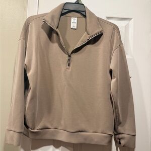 Women’s Tan Quarter-Zip Sweater